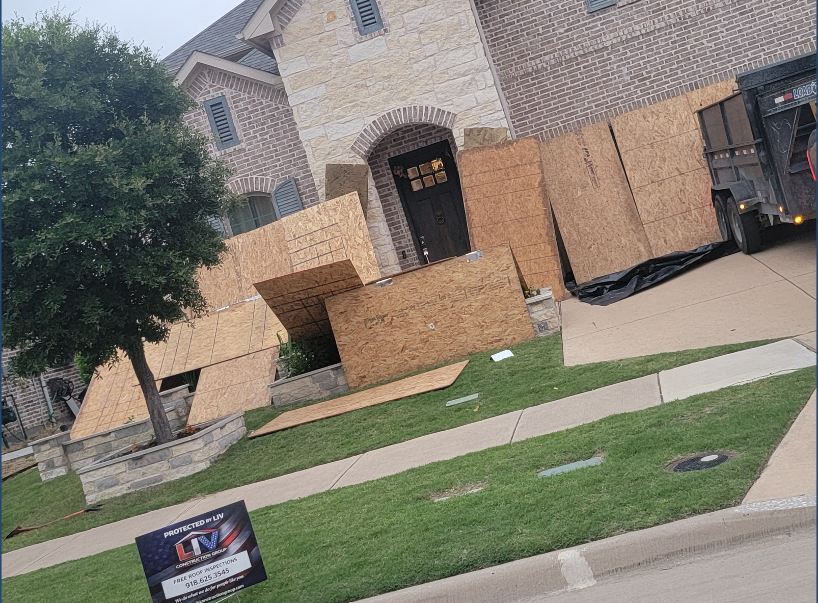 Home prepared for roofing with property protection