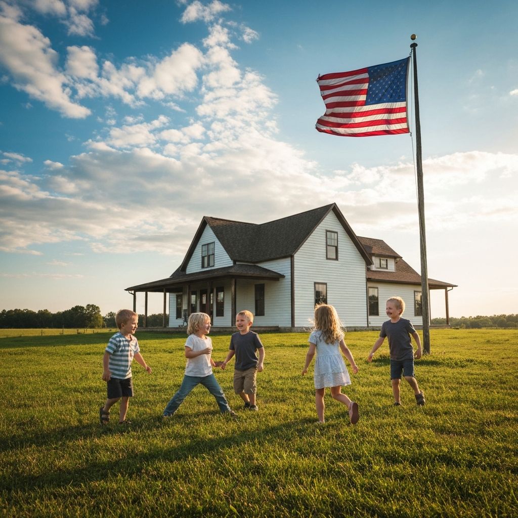 Beautiful American home with family